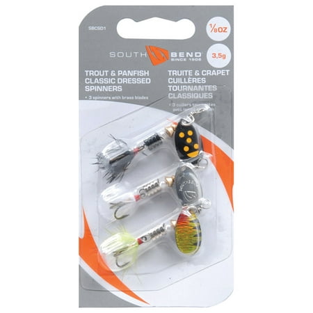 South bend trout & panfish classic dressed spinners 3 ct carded (Best Way To Catch Panfish)