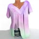 thumbnail image 5 of Puntoco top/Camisa Con Cuello En V De Manga Corta Y Talla Grande, Holgada Y Cómoda, Con Estampado Degradado Para Mujer, Color Rosa Xxxxxl, Regalo Para Mujer, 5 of 5
