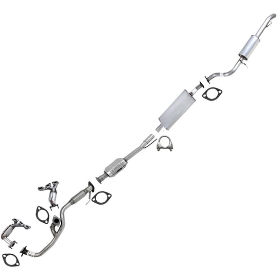 Northeastern Exhaust Manifold, Catalytic, Front Pipe, Resonator & Muffler Fits 2001-2006 Mazda Tribute & 2001-2007 Ford Escape 3.0L - Direct Fit EPA-Approved  Exhaust System Kit | Stainless Steel
