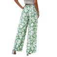 thumbnail image 5 of Women Floral Print Palazzo Pants Summer Bohemian Wide Leg Pants High Waist Casual Lounge Pant Trousers with Pockets Yellow XL, 5 of 5