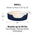 thumbnail image 2 of FurHaven Pet Dog Bed | Orthopedic Faux Sheepskin & Suede Oval Lounger Pet Bed for Dogs & Cats, Navy, Small, 2 of 6