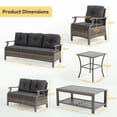 thumbnail image 2 of Outdoor Patio Furniture Set, 6 Pieces Outdoor Conversation Sets with Coffee Table & Side Table, Wicker Rattan Outdoor Sectional Sofa Set for Backyard, Deck, Porch, Poolside, Gray, 2 of 6
