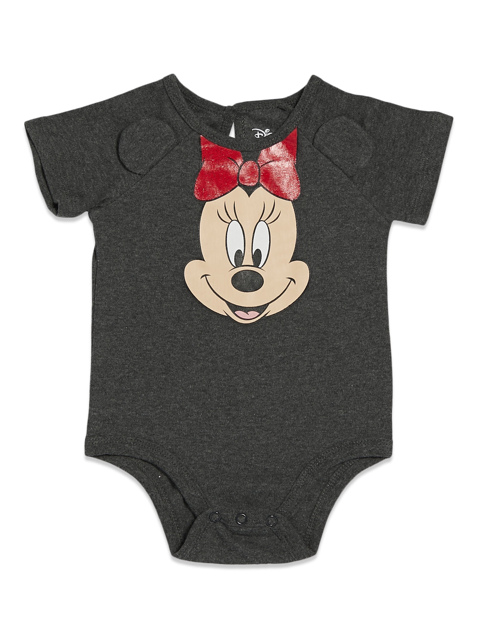 Disney Minnie Mouse Newborn Baby Girls Bodysuit Mesh Tutu and Headband 3 Piece Outfit Set Newborn to Infant