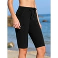 thumbnail image 6 of Asoul Knee-Length Swim Bottoms for Womens Drawstring Swim Capris Built-in Brief with Pockets, 6 of 8
