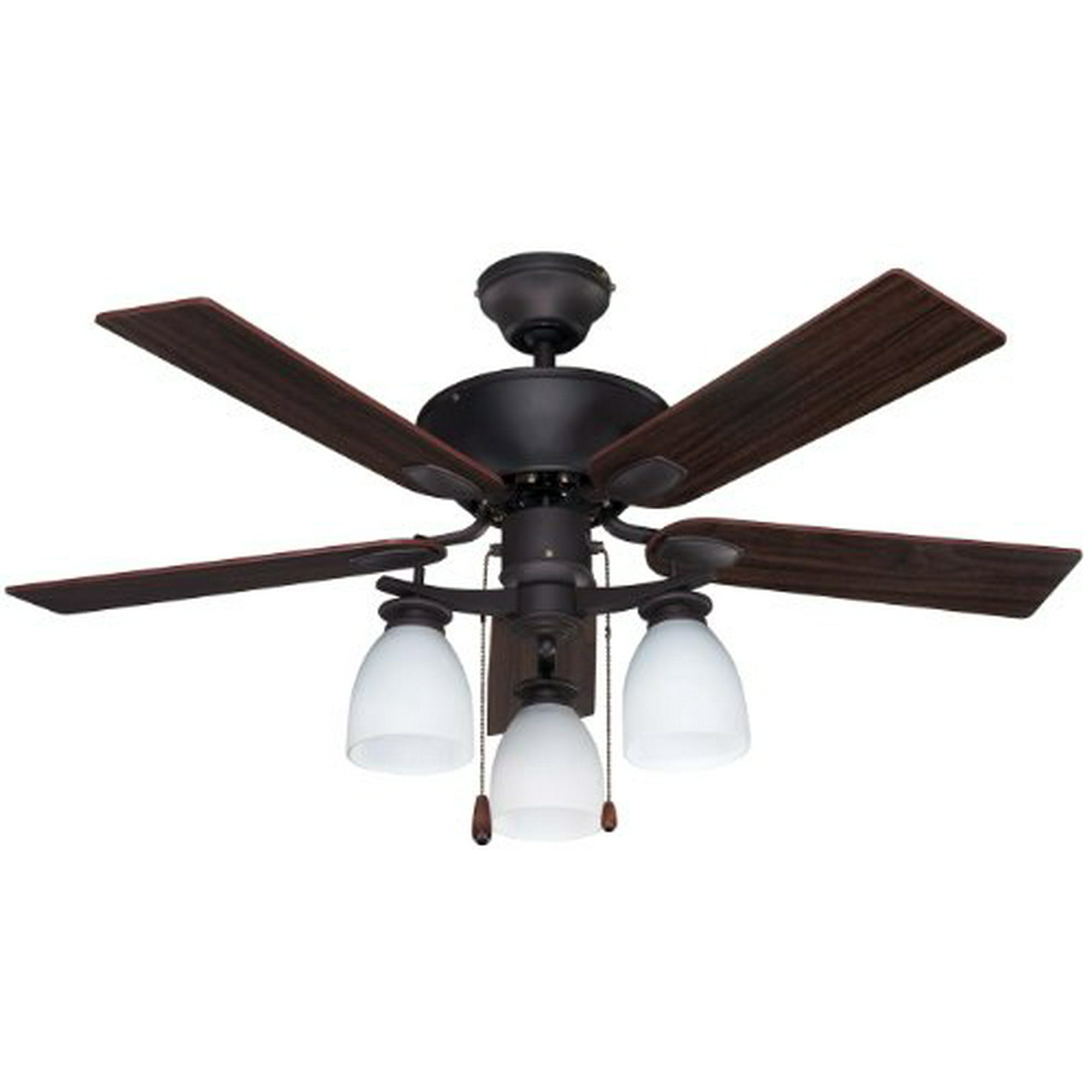 Canarm Cf42new5orb New Yorker Dual Mount 42 Inch Ceiling Fan With Flat Opal Light Kit And 5 Reversible Blades Oil Rubbed Bronze