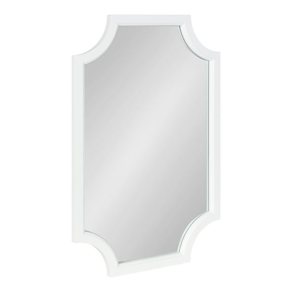 Kate and Laurel Hogan Modern Scallop Wall Mirror, 20 x 30, White, Decorative Glam Wall Decor