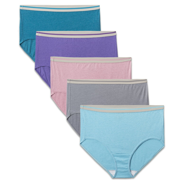 Fruit of the Loom Women's Plus Fit for Me Assorted Heather Brief