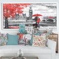thumbnail image 2 of Designart ' Couples Walking in London ' Large landscape Framed Canvas Art Print, 2 of 2
