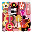 thumbnail image 3 of Ambesonne Colorful Shower Curtain, Music Instruments, 69"Wx84"L, Multicolor, 3 of 5