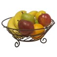 thumbnail image 1 of Home Basics Scroll Collection Steel Wire Kitchen Fruit Holder Basket, Bronze, 1 of 5