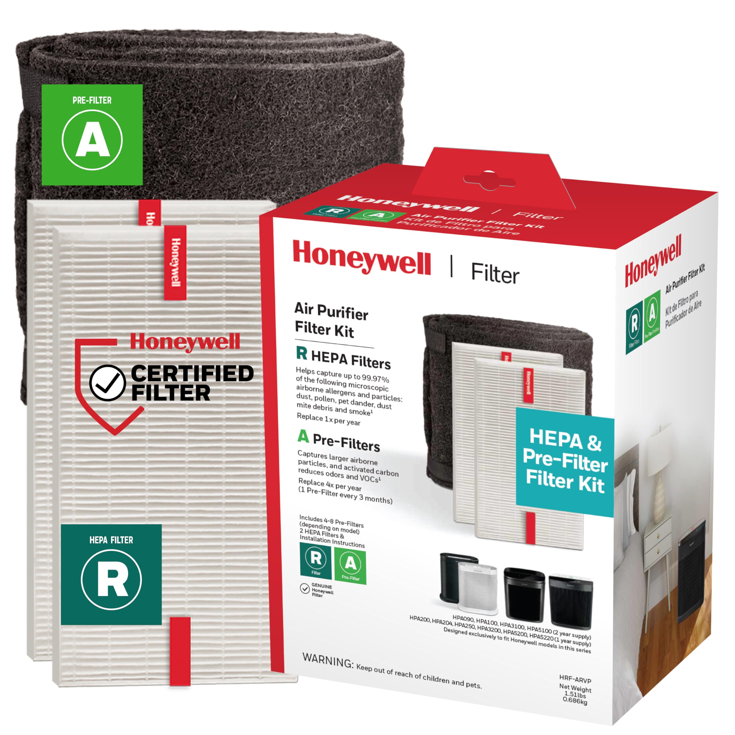 Genuine Honeywell Humidifier Filter Pad For HE220 And HE225 Systems – Antimicrobial, 3-Month Life, Made In USA