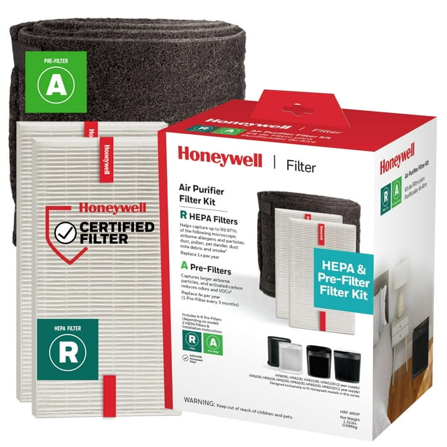 Honeywell HEPA Air Purifier Filter Value Kit – Includes 2 R HEPA Filters and 1 A Pre-Filter Roll with Cutting Template