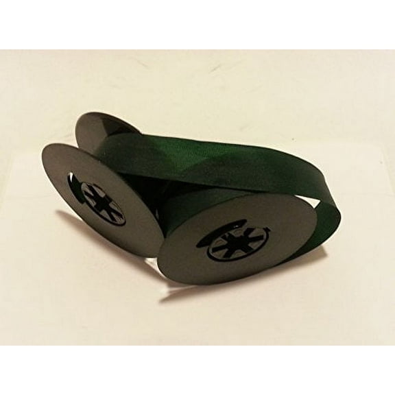 Universal Typewriter Ribbon - 1/2 Inch GREEN Ink Twin Spool Fresh and New Fabric Ribbon