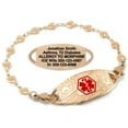 thumbnail image 1 of MedicEngraved Rose Gold Stainless Steel Custom Medical Alert Bracelet - 5mm Heart Link, 1 of 7