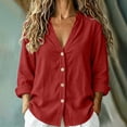 thumbnail image 3 of Oksale Womens V Neck Cardigan Button Front Corduroy Jacket Dressy Casual Long Sleeve Sweater Cardigans Fall Winter Clothes Red 2XL, 3 of 8