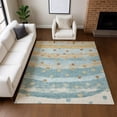 thumbnail image 6 of Addison Rugs Chantille Indoor/Outdoor Transitional Stripes Teal Machine Washable Rectangle Rug, 5' x 7'6", 6 of 8