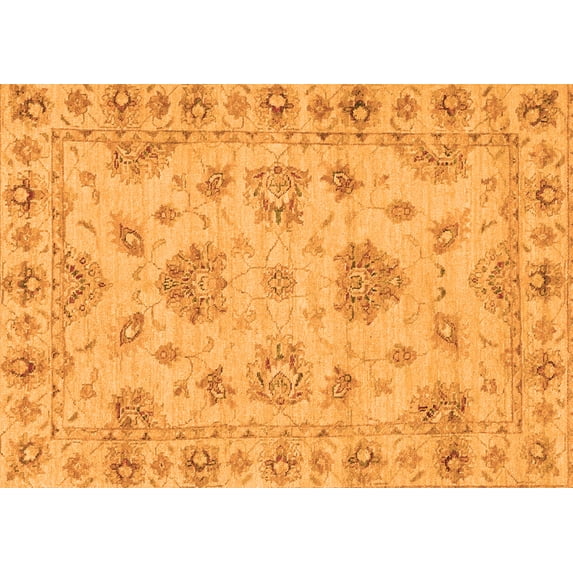 Ahgly Company Indoor Rectangle Abstract Orange Modern Area Rugs, 8' x 10'