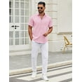 thumbnail image 3 of COOFANDY Mens Short Sleeve Casual Button Down Shirts Summer Untucked Dress Shirts with Pocket, 3 of 6