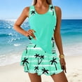 thumbnail image 2 of Kilaqueen Tankini Swimsuits for Women Fashion Print Tummy Control High Waist Swim Dress with Boy Shorts Spring Summer Vacation Beach Bathing Suit, 2 of 5