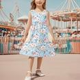 thumbnail image 2 of Agkizg Girls Sleeveless Tank Dresses Crewneck Floral Print Casual A Line Flower Girl Sundress Dresses, 2 of 5