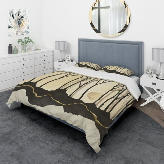 Designart 'Geometric Forest' Geometric Duvet Cover Set