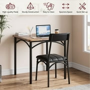 HOSSLLY 3-Piece Dining Table Sets with 2 Upholstered Chairs for Home Kitchen Small Space, Rustic Brown