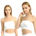 thumbnail image 5 of Seamless Spandex Bandeau Bra Cropped Tube Top Strapless Layering Tank Yoga White, 5 of 6