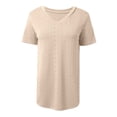 thumbnail image 4 of SNKSDGM Women's Plus Casual Easter Shirt Going Out Tops for Women Long Sleeve Loose Womens T Shirts V Neck Short Sleeve Casual Tops Loose fit Basic Tees with Curved Hem Womens Shirts Plus Size Summer, 4 of 4