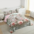 thumbnail image 3 of Manfei Girls Butterfly Bedding Comforter Set, Pink Rose Floral Twin Comforter Sets, Victorian Pearl Bedding Set, Microfiber Bedroom Decor Reversible 2 Pieces, 3 of 8