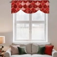 thumbnail image 2 of Red Fish Scale Tie Up Valance Curtains for Windows, Kitchen Curtains Window Treatments, Modern Geometric Ombre Abstract Moroccan Short Window Shades Valances for Bedroom Bathroom Cafe 42"x18", 2 of 8