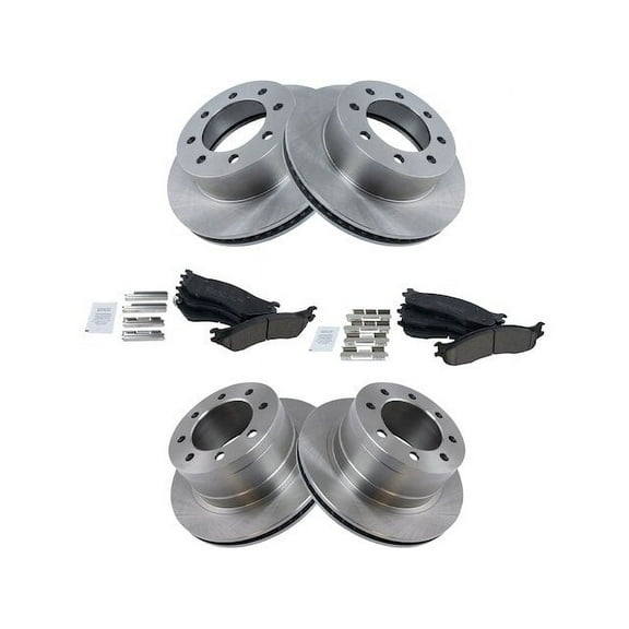 Front and Rear Brake Pad and Rotor Kit - Compatible with 2003 - 2008 Dodge Ram 3500 2004 2005 2006 2007