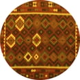 thumbnail image 1 of Ahgly Company Machine Washable Indoor Round Oriental Yellow Traditional Area Rugs, 8' Round, 1 of 4
