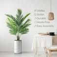 thumbnail image 3 of Artificial Tree in Modern Swirl Pattern Planter, Fake Areca Tropical Palm Silk Tree for Indoor and Outdoor Home Decoration - 57" Overall Tall (Plant Pot Plus Tree), 3 of 5