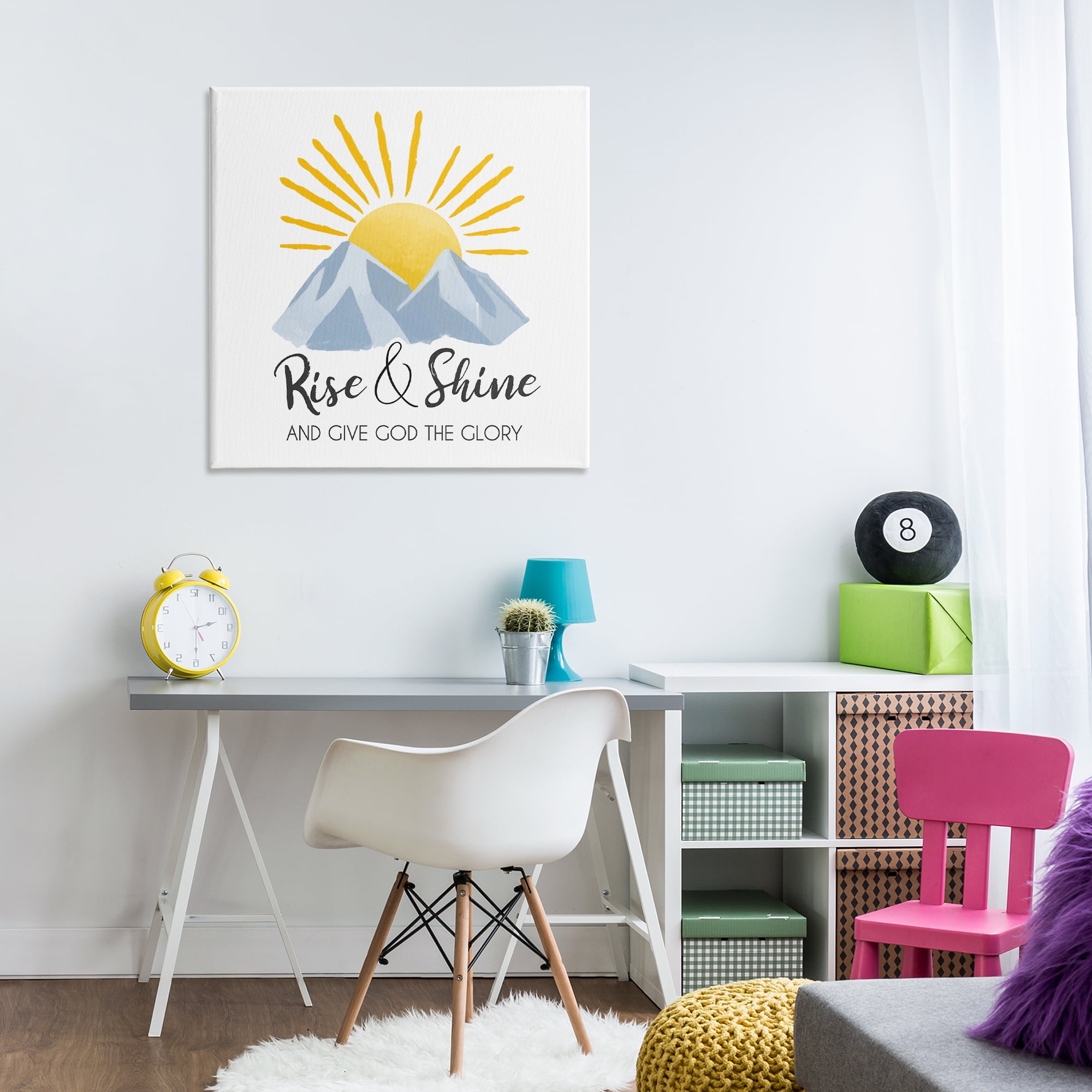 Stupell Industries Spiritual Rise & Shine Religious & Spiritual Painting Wrapped Canvas Art Print Wall Art, 30 x 30