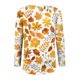 thumbnail image 5 of Blusa informal de cuello redondo y manga larga con estampado gráfico vintage para mujer, 5 of 5