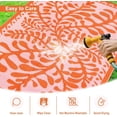 thumbnail image 5 of Wonnitar Large Outdoor Rugs Waterproof 9'x12' Reversible Plastic Straw Rug, Tropical Botanical Outside Carpet for RV Patio Deck Porch Balcony Picnic Camping Beach, Orange-Aquatic, 5 of 7