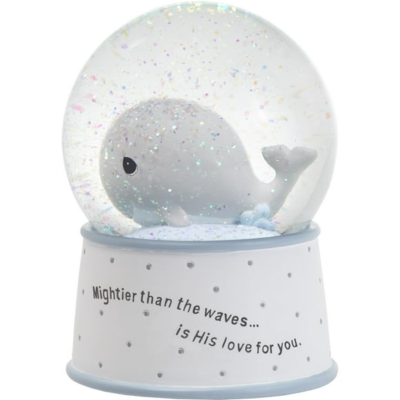 Precious Moments Mightier Than The Waves Brahms' Lullaby Whale Musical Resin/Glass Snow Globe, One Size, Multicolor