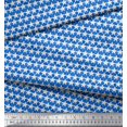 thumbnail image 3 of Soimoi Blue Heavy Satin Fabric Texture & White Star Decor Fabric Printed Yard 54 Inch Wide, 3 of 3