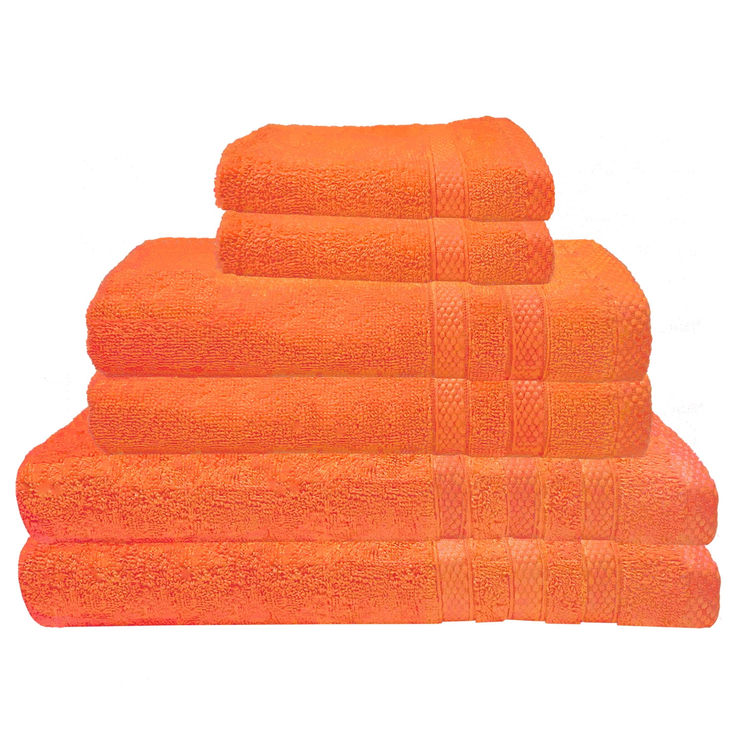 Premius Premium 6Piece Combed Cotton Bath Towel Set, Coral