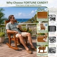 thumbnail image 6 of Fortune Candy Wooden Patio Rocking Chair, Heavy Duty 600 lbs, for Outdoor and Indoor, Brown, 6 of 7