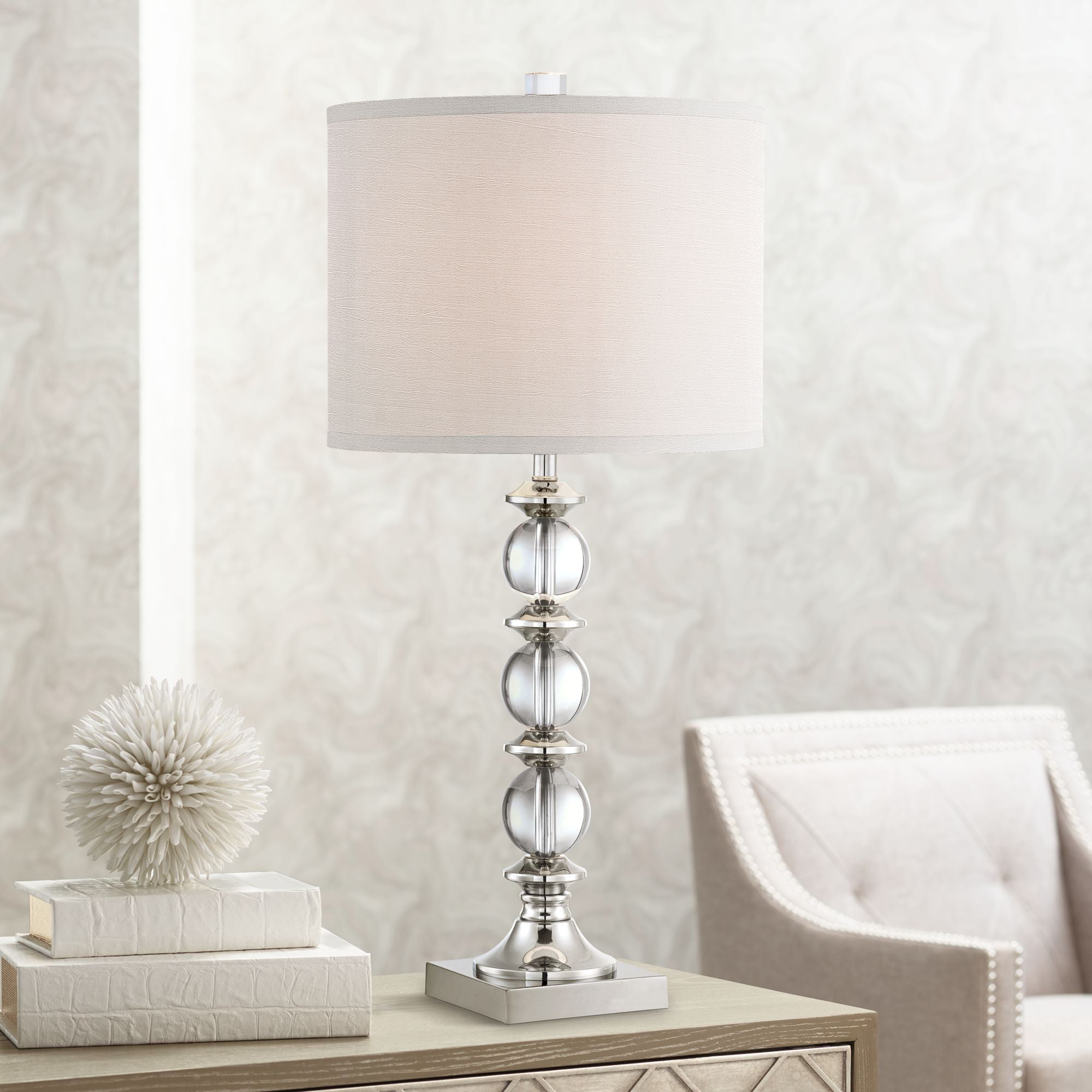 Vienna Full Spectrum Modern Table Lamp, Set Of 2 Quad Stacked Crystal Table Lamps