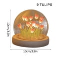 thumbnail image 2 of Lámpara de ambiente de escritorio con luz de noche de cristal con forma de tulipán y cubierta de cristal de 9 flores de cuatro colores, 2 of 6