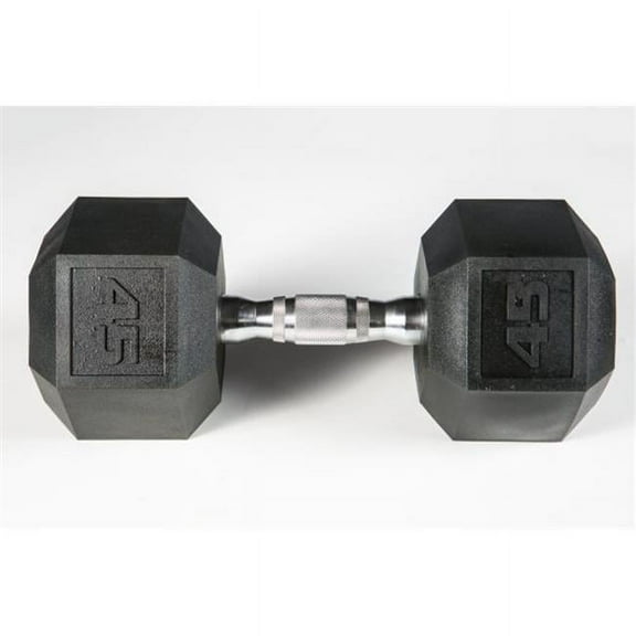 York Barbell 37014 York Premium Pvc Hex Dumbbell with Chrome Ergo Handle - 45 lbs