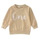 thumbnail image 1 of Gibobby Sudadera Forro Polar clásico con Cuello RedondoCamiseta de manga larga con estampado de para niños pequeños y niñas(Beige, 6-12 Meses), 1 of 5