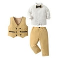thumbnail image 7 of Tiijoy Toddler Boys Formal Suit Long Sleeve Dress Shirt Vest Pants 3Pcs Set, Sizes 0-7, 7 of 7