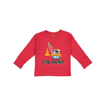 

Inktastic Little Brother Construction Truck Boys Gift Toddler Boy Girl Long Sleeve T-Shirt