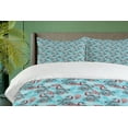 thumbnail image 4 of Ambesonne Christmas Duvet Cover Sets, Peacocks Snowflakes, 2-Queen, Sky Blue Red, 4 of 7