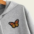 thumbnail image 5 of VEKDONE Junior Sweatshirt Graphic Crop Sweatshirts for Women Zip Up Long Sleeve Hoodies Jacket Fall Fashion Butterfly Embroidery Pullover Blouse Gray,L, 5 of 6