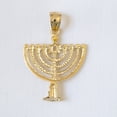 thumbnail image 3 of 14K Yellow Gold Menorah with Star of David Pendant, 3 of 4