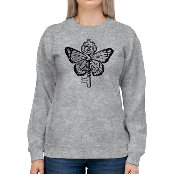 Butterfly Key Sweatshirt Women -GoatDeals Designs, Female x-Large